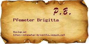 Pfemeter Brigitta névjegykártya